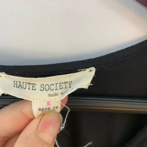 Haute Society Kimono Top Shirt Black Cover Up - Picture 2 of 5